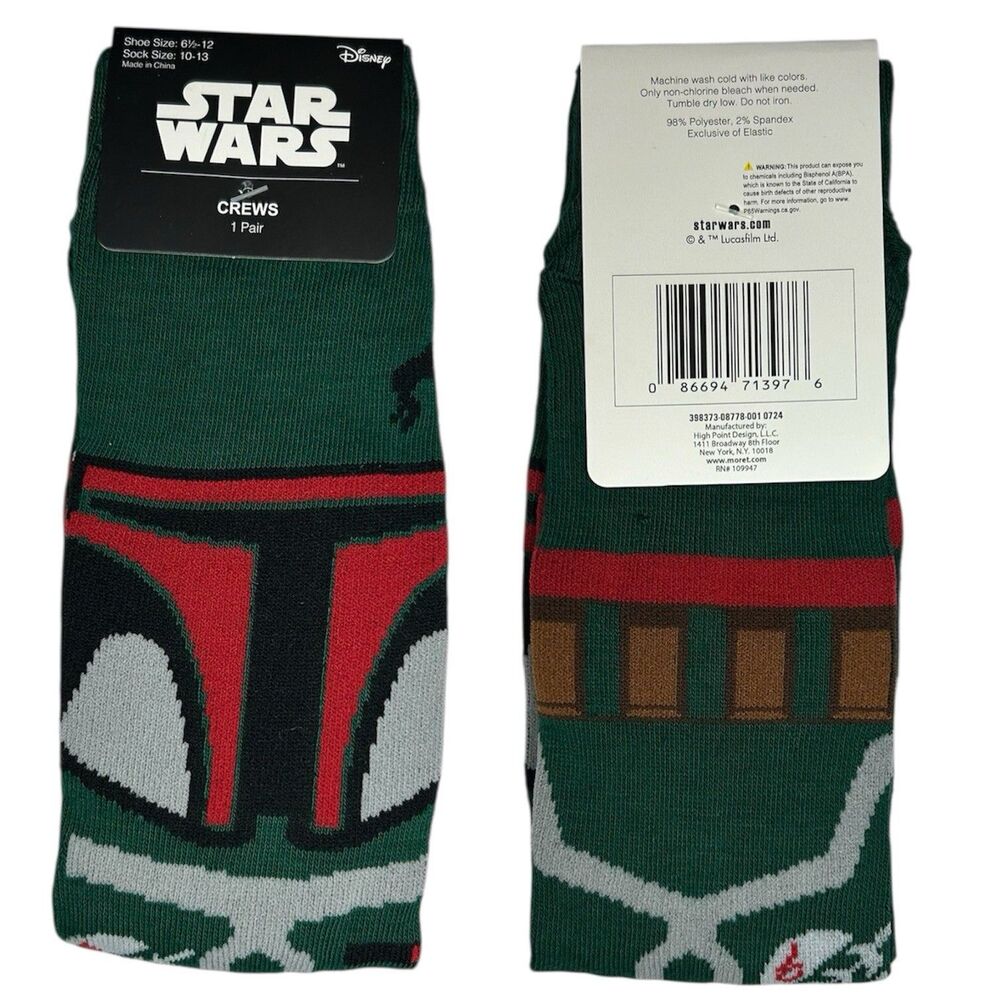 1x Star Wars Novelty Crew Socks Adult Set Size 6-12